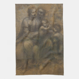 レオナルド・ダ・ヴィンチ著セントアンナを持つヴァージンそして子供 キッチンタオル