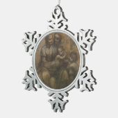 レオナルド・ダ・ヴィンチ著セントアンナを持つヴァージンそして子供 スノーフレークピューターオーナメント (右)