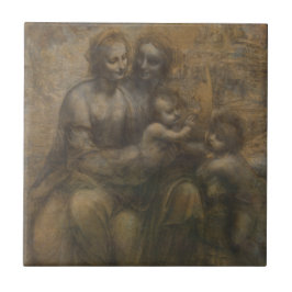 レオナルド・ダ・ヴィンチ著セントアンナを持つヴァージンそして子供 タイル