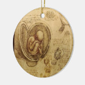 レオナルド・ダ・ヴィンチ著ベビーの胎児の勉強 セラミックオーナメント (左)