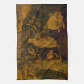 レオナルド・ダ・ヴィンチ著星学者の崇敬 キッチンタオル (縦)