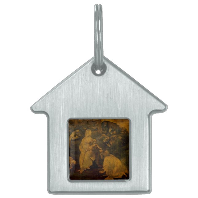 レオナルド・ダ・ヴィンチ著星学者の崇敬 ペットネームタグ (正面)