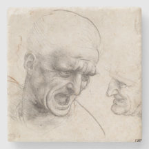 レオナルド・ダ・ヴィンチ著2つの戦士の頭部の勉強