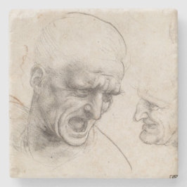 レオナルド・ダ・ヴィンチ著2つの戦士の頭部の勉強 ストーンコースター