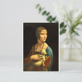 レオナルド・ダ・ヴィンチ – エルミンを持つ女性 ポストカード (スタンド正面)