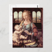 レオナルド・ダ・ヴィンチ – カーネーションとマドンナ ポストカード (正面/裏面)