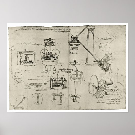 レオナルド・ダ・ヴィンチ・サクションポンプ勉強 ポスター (正面)