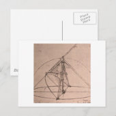 レオナルド・ダ・ヴィンチ、パラボラコンパスデザイン ポストカード (正面/裏面)