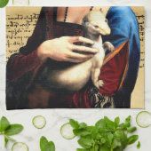 レオナルド・ダ・ヴィンチ・レディとエルミン キッチンタオル (折り畳み)