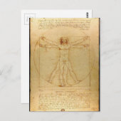 レオナルド・ダ・ヴィンチ – ヴィトゥル絵画アン・マン ポストカード (正面/裏面)