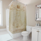 レオナルド・ダ・ヴィンチ、ヴィトルヴィアン・マン、ルネッサンス シャワーカーテン (インサイチュ)