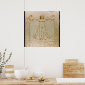 レオナルド・ダ・ヴィンチ、ヴィトルヴィアン・マン、ルネッサンス ポスター (キッチン)