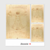 レオナルド・ダ・ヴィンチ、ヴィトルヴィアン・マン、黄金比 シール (シート)