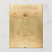 レオナルド・ダ・ヴィンチ、ヴィトルヴィアン・マン、黄金比 ポストカード (正面)