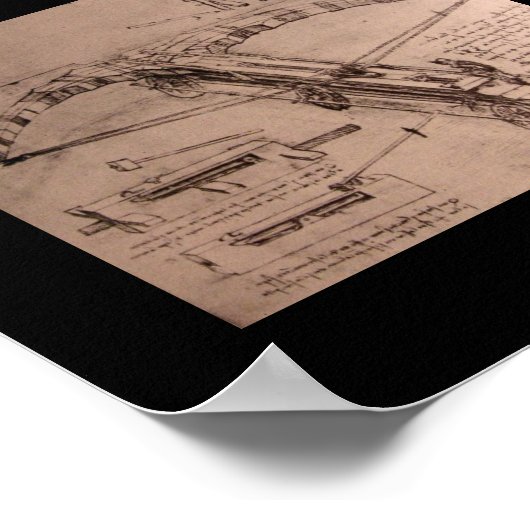 レオナルド・ダ・ヴィンチ、巨大なクロスボウデザイン ポスター (角)