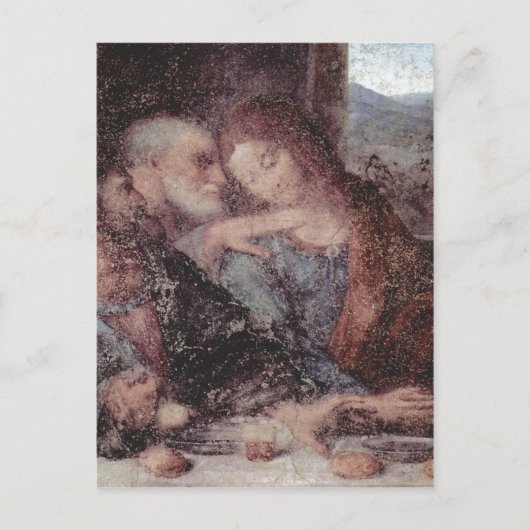 レオナルド・ダ・ヴィンチ 『最後の晩餐』、詳細 1495-1497 ポストカード (正面)