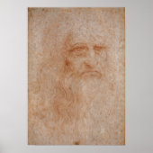 レオナルド・ダ・ヴィンチ、自画像と推定 ポスター (正面)