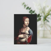 レオナルド・ダ・ヴィンチ – Ermineとのポートレート ポストカード (スタンド正面)