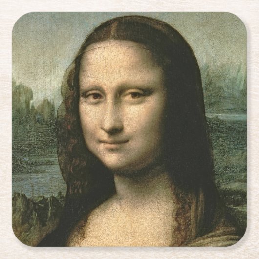 レオナルド・ダ・ヴィンチ | Mona Lisa, c.1503-6 スクエアペーパーコースター (正面)