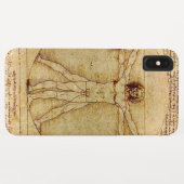 レオナルド・ダ・ヴィンチ- Vitruvianの人のスケッチ Case-Mate iPhoneケース (裏面(横))