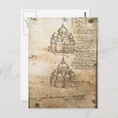 レオナルド・ヴィンチ – 中心計画建物の勉強 ポストカード (正面/裏面)