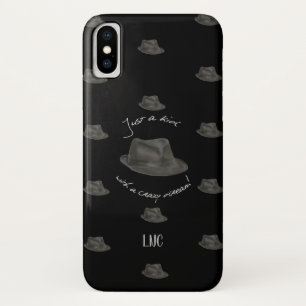 レオナルド(黒)のためのパーソナライズな帽子 iPhone X ケース