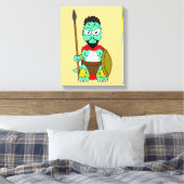 レオニダスの服を着たティラノサウルスレックス。 キャンバスプリント (インサイチュ (寝室))