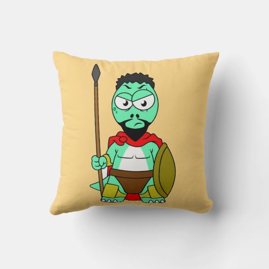 レオニダスの服を着たティラノサウルスレックス。 クッション (裏面)