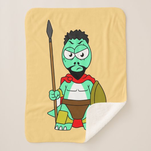 レオニダスの服を着たティラノサウルスレックス。 シェルパブランケット (正面)