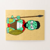 レオニダスの服を着たティラノサウルスレックス。 ジグソーパズル (横)