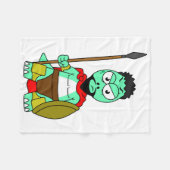 レオニダスの服を着たティラノサウルスレックス。 フリースブランケット (正面(横))