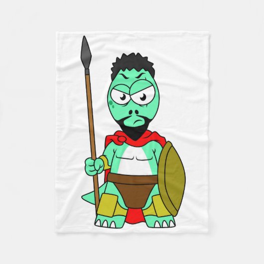 レオニダスの服を着たティラノサウルスレックス。 フリースブランケット (正面)