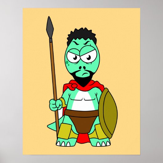 レオニダスの服を着たティラノサウルスレックス。 ポスター (正面)