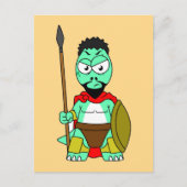 レオニダスの服を着たティラノサウルスレックス。 ポストカード (正面)