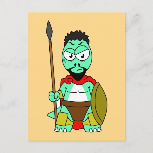 レオニダスの服を着たティラノサウルスレックス。 ポストカード (正面)