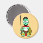 レオニダスの服を着たティラノサウルスレックス。 マグネット (正面/裏面)