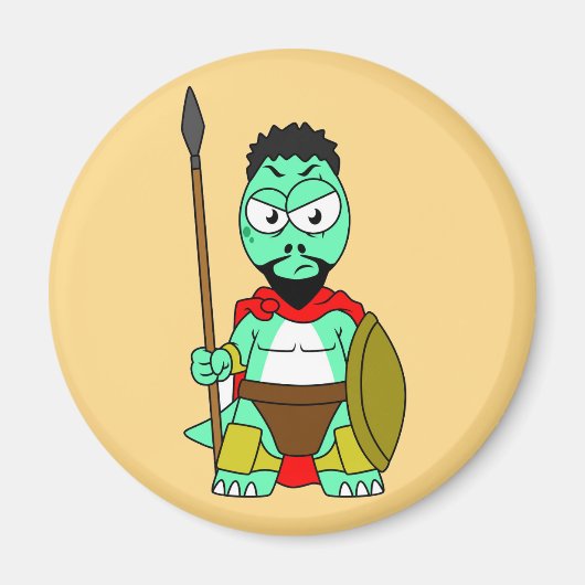 レオニダスの服を着たティラノサウルスレックス。 マグネット (正面)