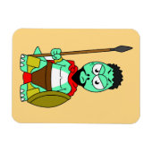 レオニダスの服を着たティラノサウルスレックス。 マグネット (横)