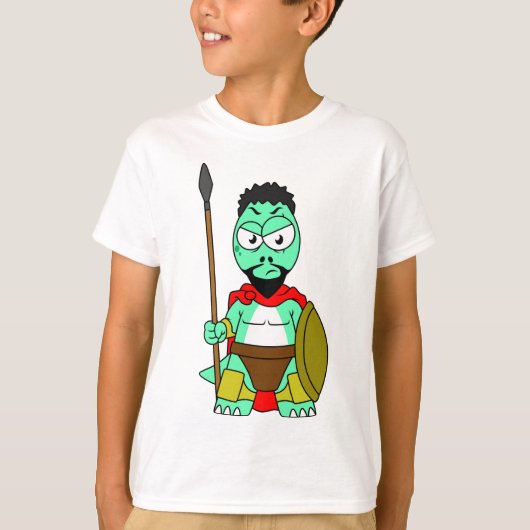 レオニダスの服を着たティラノサウルスレックス。 Tシャツ (正面)