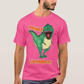 レオニダス名パーソナライズされたカスタム恐竜のラーT- Tシャツ