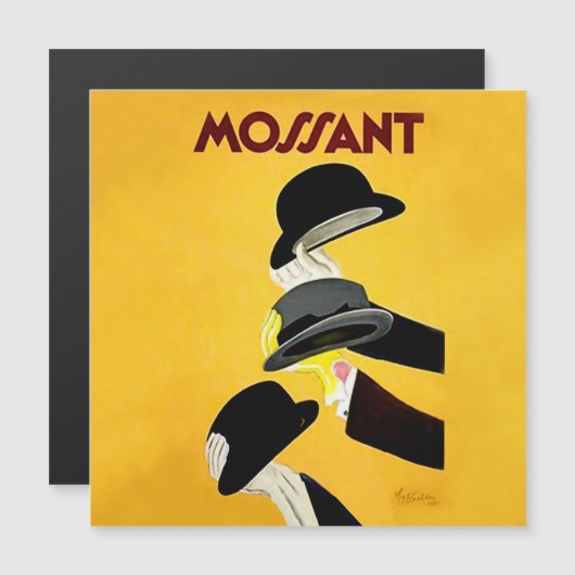 レオネット・カプピエロ・モサン広告ト・ハット マグネット招待状 (正面/裏面)