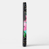 レオパエレガントードプリント&ピンクフローラブラックデザイン Case-Mate iPhoneケース (裏面 / 右)