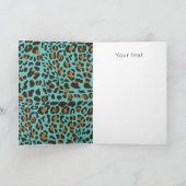 レオパドジャガーアニマルプリントマザーズデイホリデイ カード (内部)