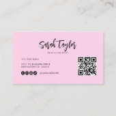 レオパドプリントスクリプト美しいブローズラッシュアーティスト 名刺 (裏面)