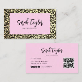 レオパドプリントスクリプト美しいブローズラッシュアーティスト 名刺