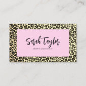 レオパドプリントスクリプト美しいブローズラッシュアーティスト 名刺 (正面)