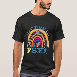 レオパドレインボー新学期ハッピーファースト・デイ Tシャツ