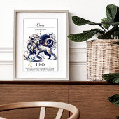 レオパーソナライズされたエレガント〔占星術の〕十二宮図水色 ポスター