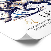 レオパーソナライズされたエレガント〔占星術の〕十二宮図水色 ポスター (角)