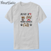 レオパードかわいい女の子は猫を愛するアニマルプリントフォント🐆 Tシャツ